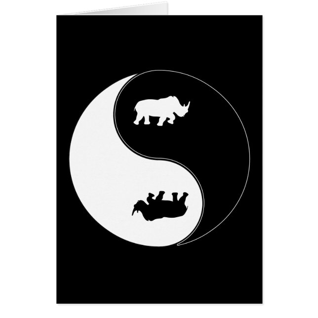 Yin Yang noshörning Hälsningskort (Framsidan)