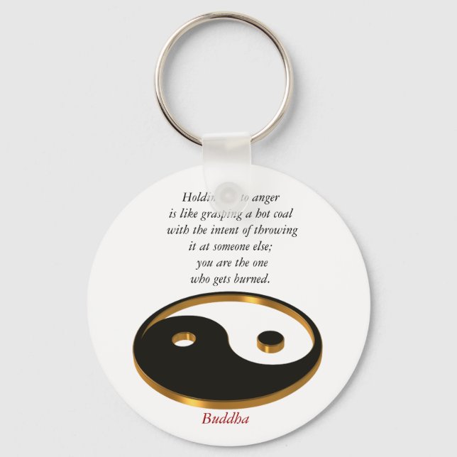 Yin Yang-nyckelkedja med buddha-citat Nyckelring (Framsida)