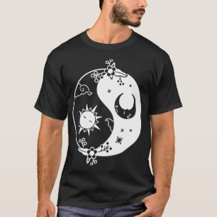 Yin Yang Occult Sol & Måne Black & White T Shirt