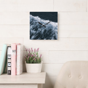 Yin Yang Ocean Glam 1 Fyrkantig Klocka
