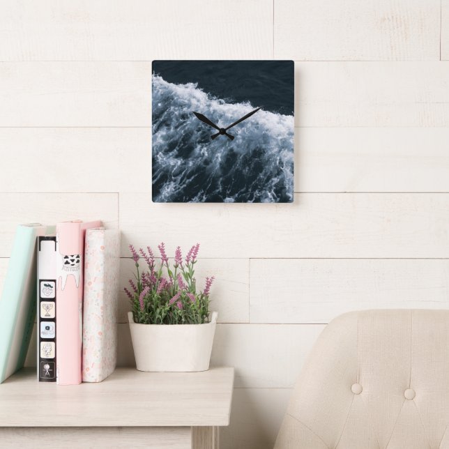 Yin Yang Ocean Glam 1 Fyrkantig Klocka (Läsesal)