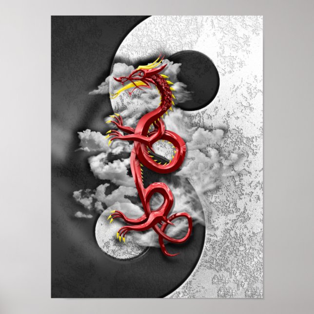 Yin Yang och Dragon Poster (Framsidan)