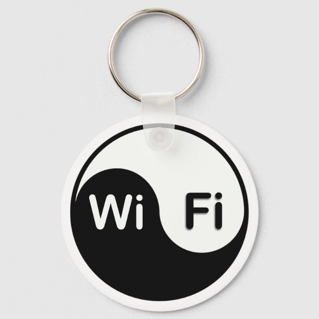 Yin Yang och wi-fi Keychain Nyckelring (Framsida)