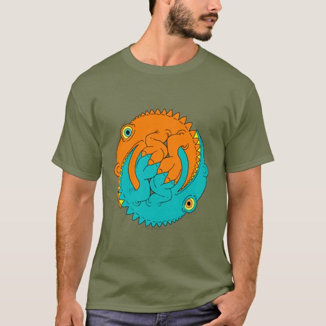 Yin Yang ödlor T-shirt (Framsida)