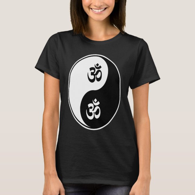 Yin Yang Om Pranava Yoga Namaste Buddhist Zhen T Shirt (Framsida)
