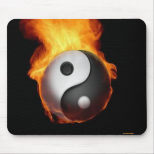 Yin Yang on Fire Mousepad Musmatta