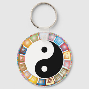 yin yang östra asian filosofi nyckelring