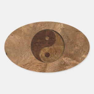 Yin Yang Ovalt Klistermärke