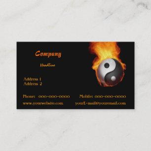Yin Yang på Fire Affärskort Visitkort