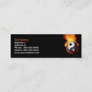 Yin Yang på Fire-Affärskortet Mini Visitkort