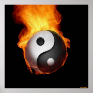 Yin Yang på Fire Poster