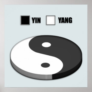Yin Yang Paj Chart Poster