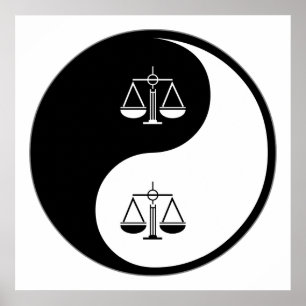 Yin Yang Paralegalarbete Poster