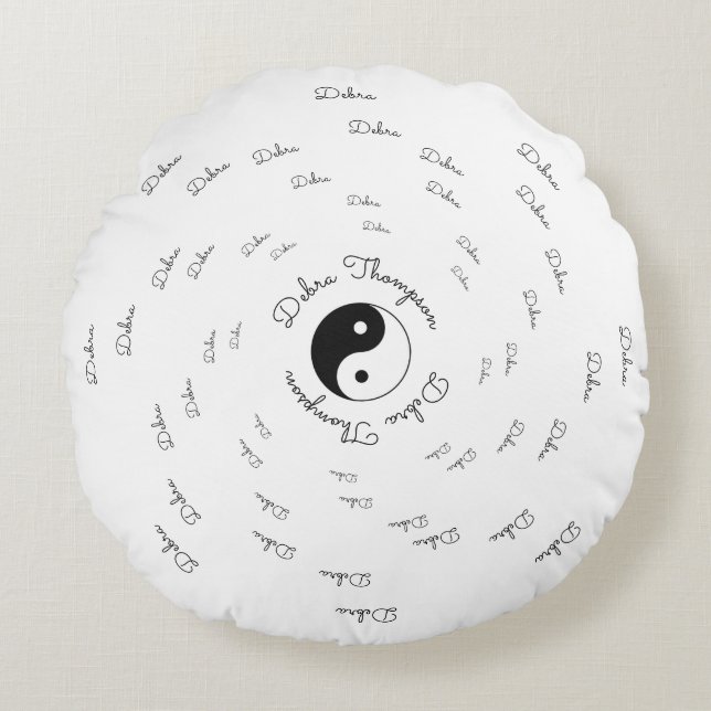 Yin Yang - personligen namn Rund Kudde (Framsidan)