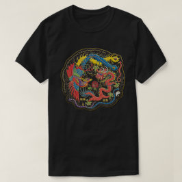 Yin Yang Phoenix och drakeskjorta Tee Shirt