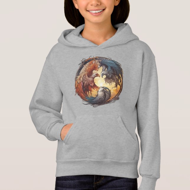 Yin Yang Phoenix - Reborn through Balance T Shirt (Framsida)