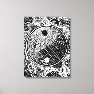 Yin Yang Phrame Canvastryck