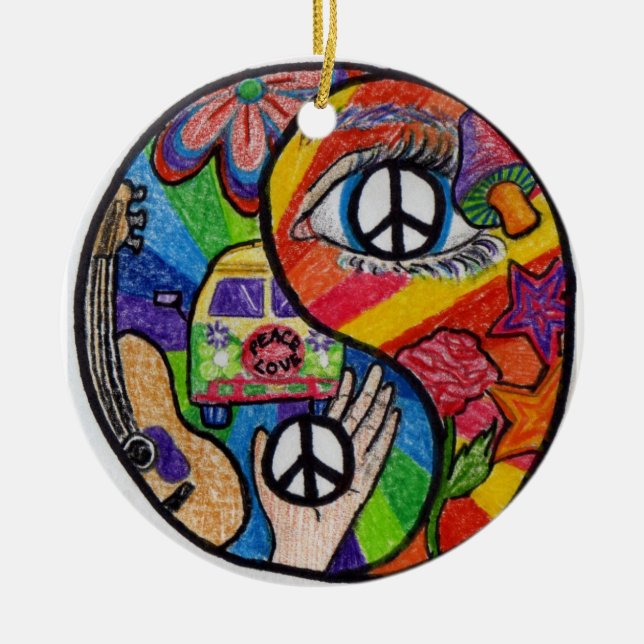 Yin Yang prydnad Julgransprydnad Keramik (Framsidan)