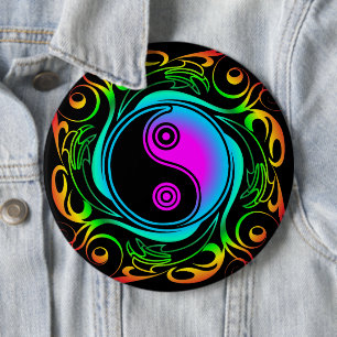 Yin Yang Psychedelic Rainbow Tattoo Knapp