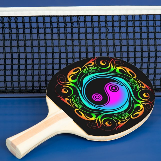 Yin Yang Psychedelic Rainbow Tattoo Pingisracket (Insitu)