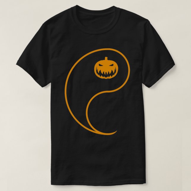 Yin Yang Pumpkin Outfit Funny Halloween Matching C T Shirt (Design framsida)