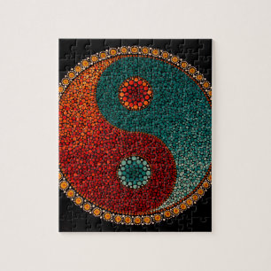 Yin Yang räcker den målade mandalaen Pussel