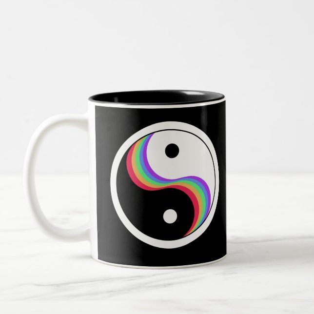 Yin Yang Rainbow Två-Tonad Mugg (Vänster)