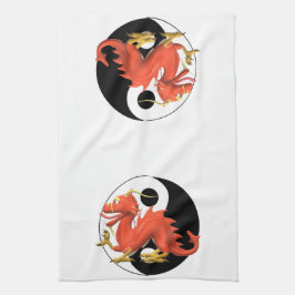 Yin-yang Red Dragon Kökshandduk