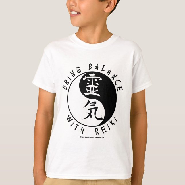 Yin Yang Reiki Kanji T-shirt (Framsida)