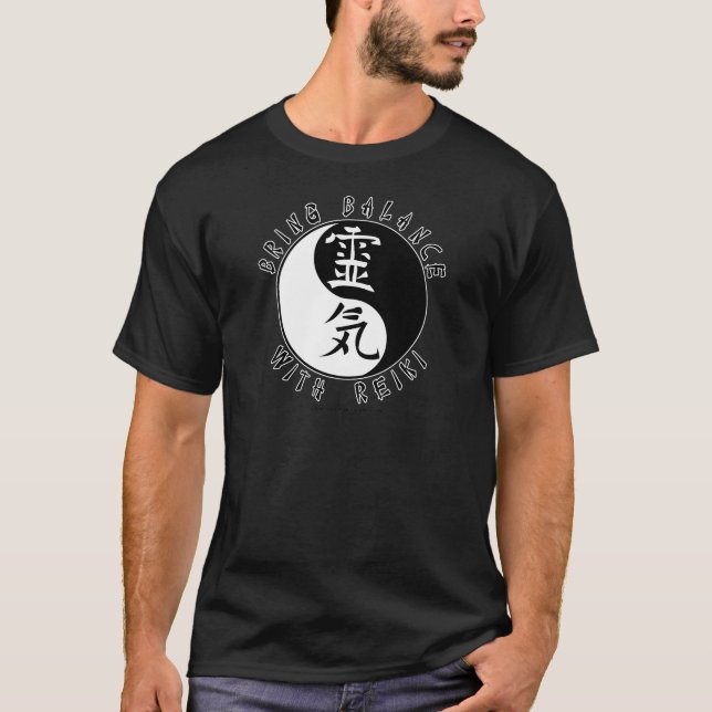 Yin Yang Reiki Kanji T Shirt (Framsida)