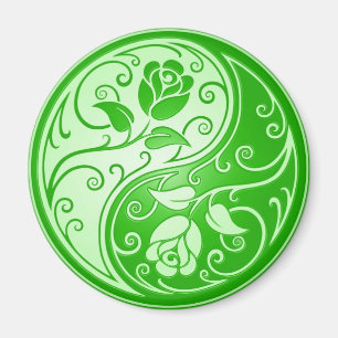Yin Yang ro, grönt Magnet