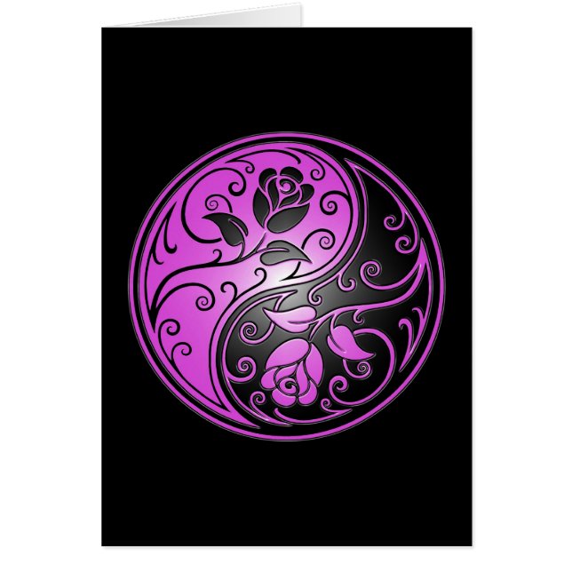 Yin Yang ro, lilor och svart Hälsningskort (Framsidan)