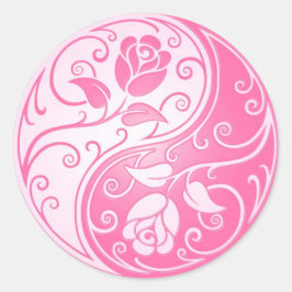 Yin Yang Ro, rosa Runt Klistermärke