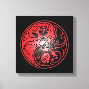 Yin Yang ro, rött och svart Canvastryck