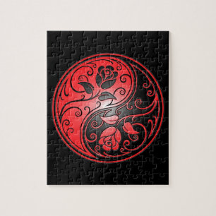 Yin Yang ro, rött och svart Pussel