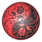 Yin Yang ro, rött och svart