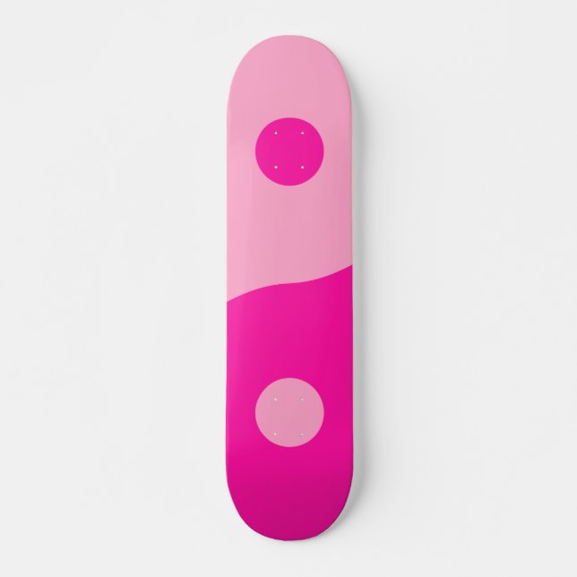 Yin Yang Rosa Mini Skateboard Bräda 18,5 Cm (Framsida)