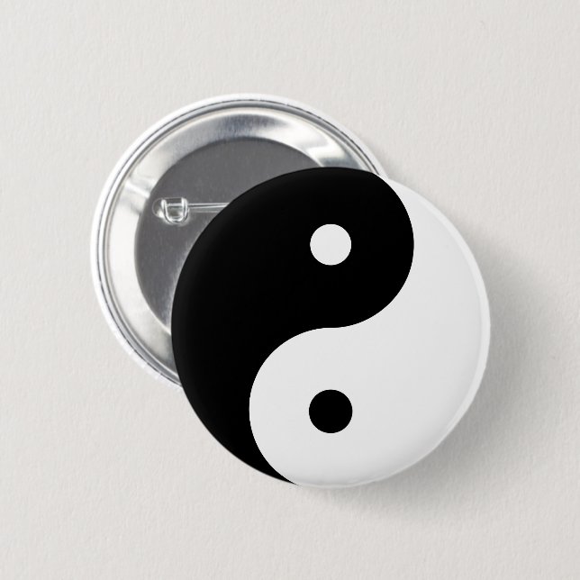Yin Yang Round Symbol Black White Dancing Shapes Knapp (Framsida & baksida)