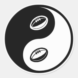 Yin Yang Rugby Runt Klistermärke