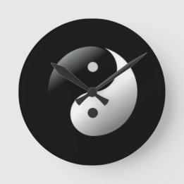 Yin Yang Rund Klocka