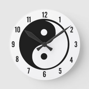 Yin Yang Rund Klocka