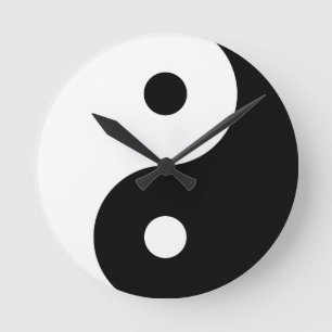 Yin Yang Rund Klocka