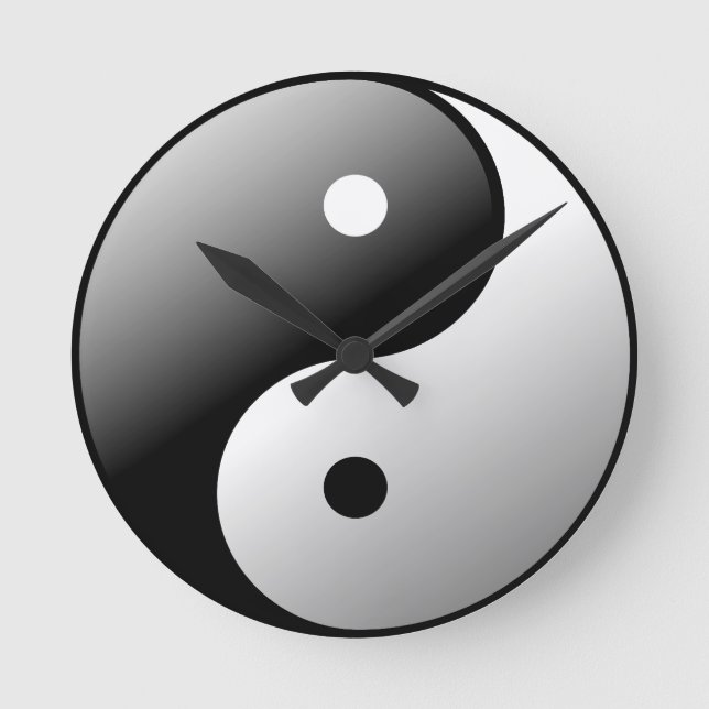 Yin Yang Rund Klocka (Framsida)