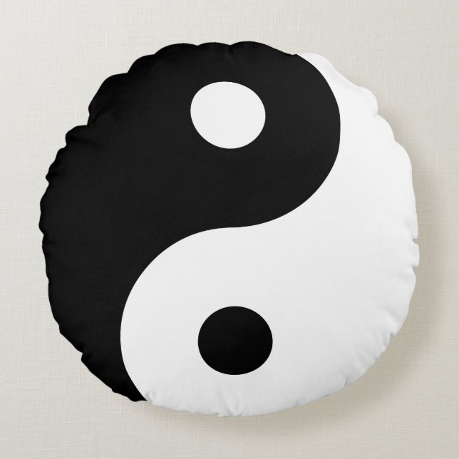 Yin Yang Rund Kudde (Framsidan)
