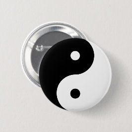 Yin Yang Rund Symbol Svart Vitt Dansande Former Knapp