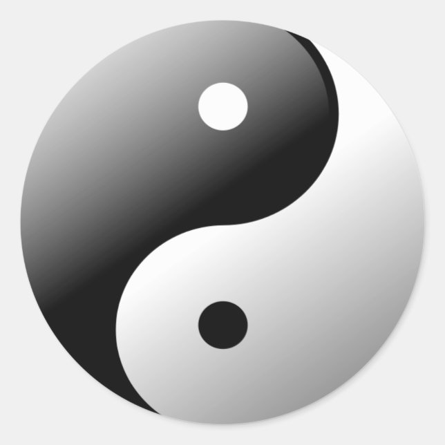 Yin & Yang Runt Klistermärke (Framsida)