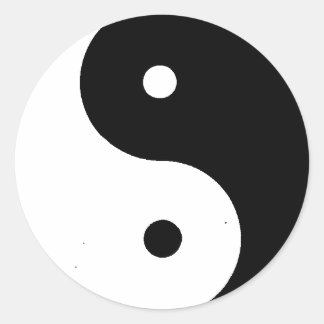 Yin__Yang Runt Klistermärke