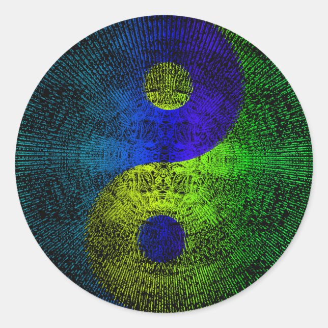 Yin-yang Runt Klistermärke (Framsida)