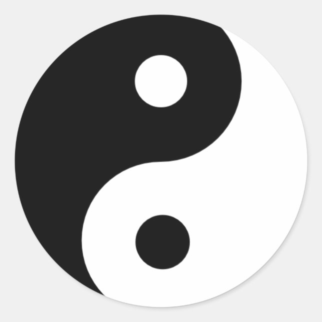 Yin Yang Runt Klistermärke (Framsida)