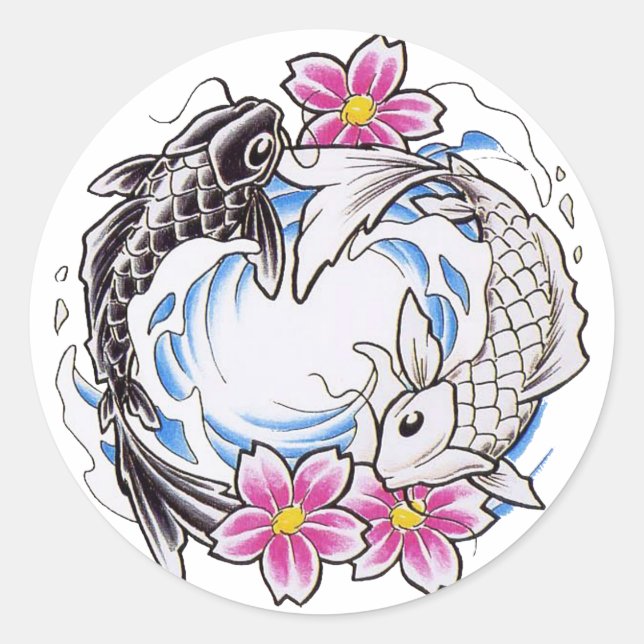 Yin Yang Runt Klistermärke (Framsida)